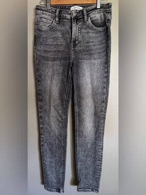 Flying Monkey High Rise Skinny Jeans Gray Acid Wash Women’s 29 Stretch Denim